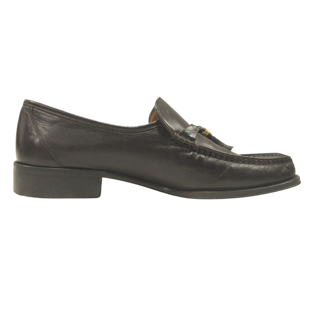 BALLYバリー　ローファー　編み込みレザー　タッセル　ブラウン 9D 27cm 中古】BALLY(バリー)メンズレザーシューズ(キルトタッセル