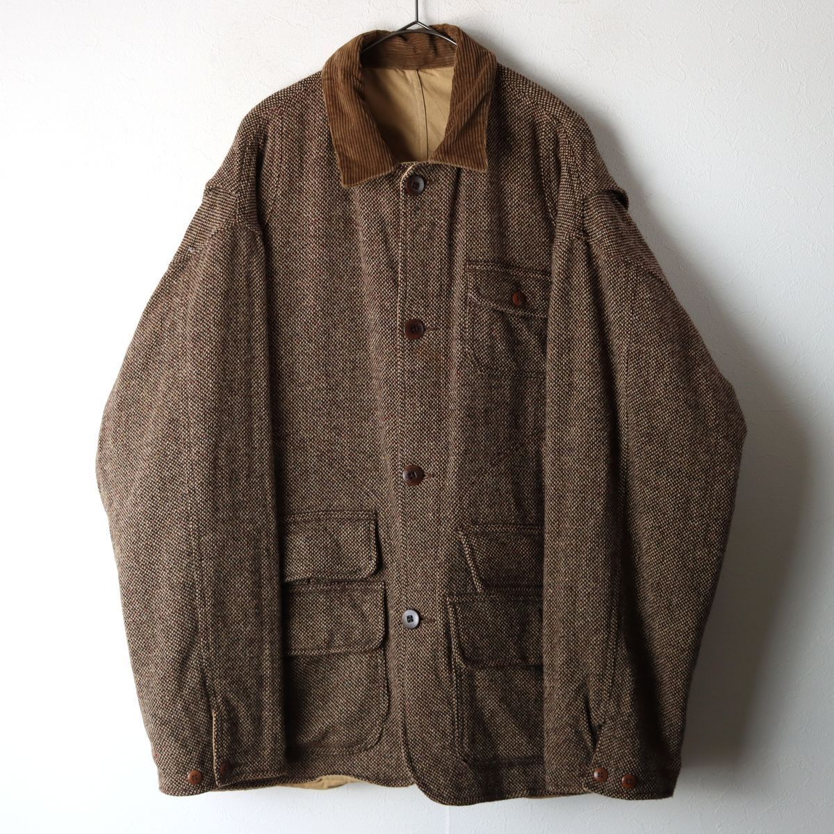 USA製 ポロ ラルフローレン リバーシブル ハンティングジャケット ツイード size L