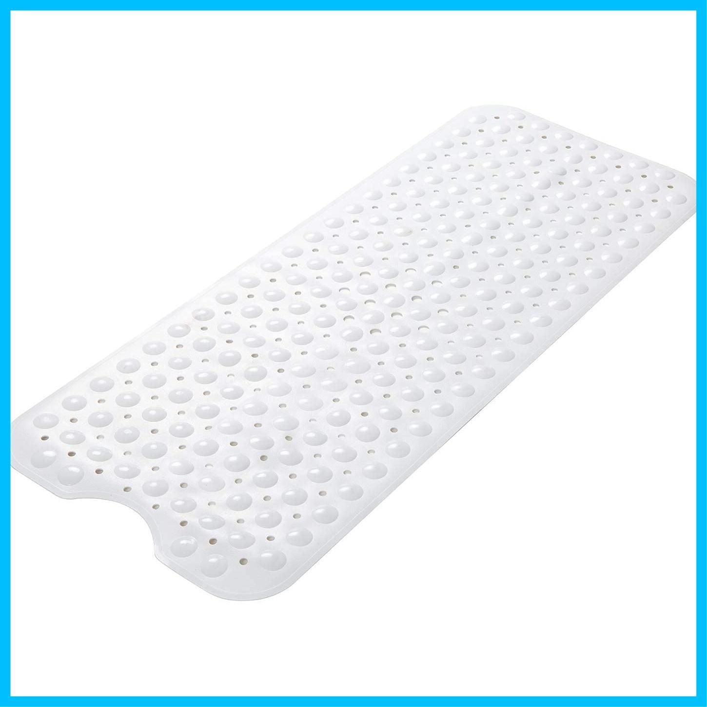 人気ブランドも見つかる！ 在庫 100cm x 滑り止めの特大 吸引のコップが付いている浴槽のマット 排水口の穴が付いている洗濯機で洗える浴室のマット 白 40 バスタブのシャワーのマット 【送料無料 】
