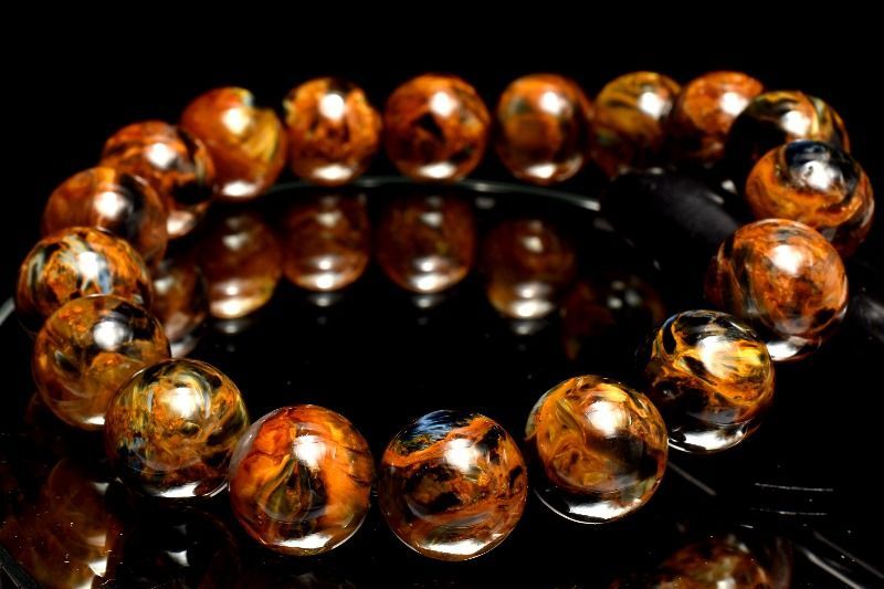 １点物 嵐の石 高品質 ゴールデンブルーピーターサイト 12mm ブレスレット パワーストーン 天然石 _MB172 NEXPOTALLINN_EU