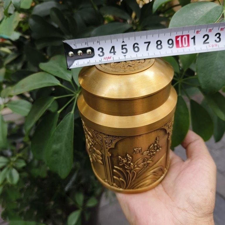 銅 細工 梅蘭竹菊茶缶 密封貯蔵缶 茶道工芸品 置物 銅 細工 梅蘭竹菊茶缶 密封貯蔵缶 茶道工芸品 置物 - メルカリ