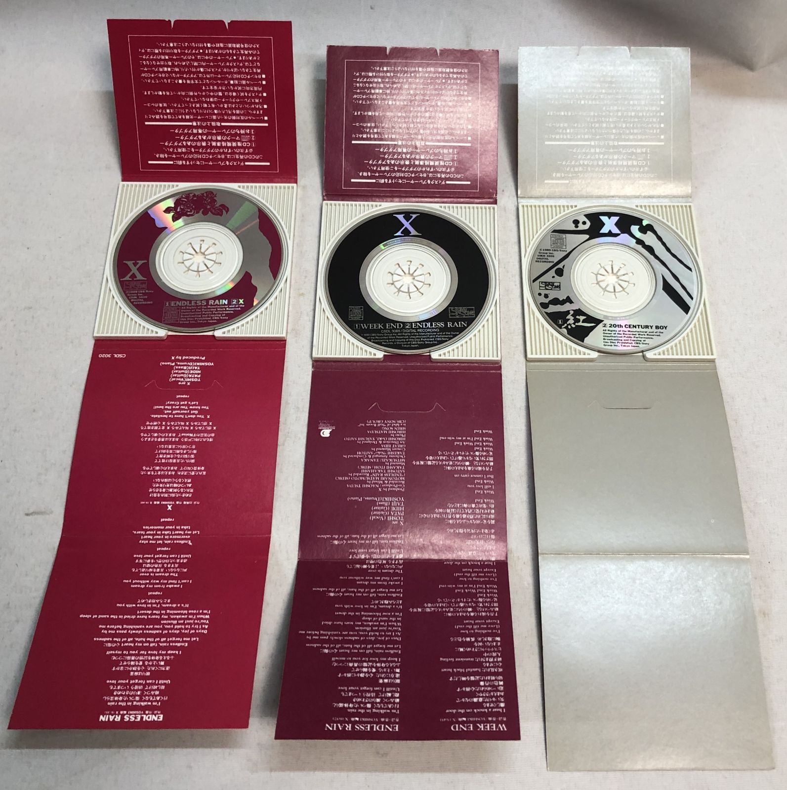 X（エックス）初回盤8cmCD/紅+ENDLESS RAIN+WEEK END Amazon.co.jp: X（エックス）初回盤8cm CD/3セット/紅+ENDLESS