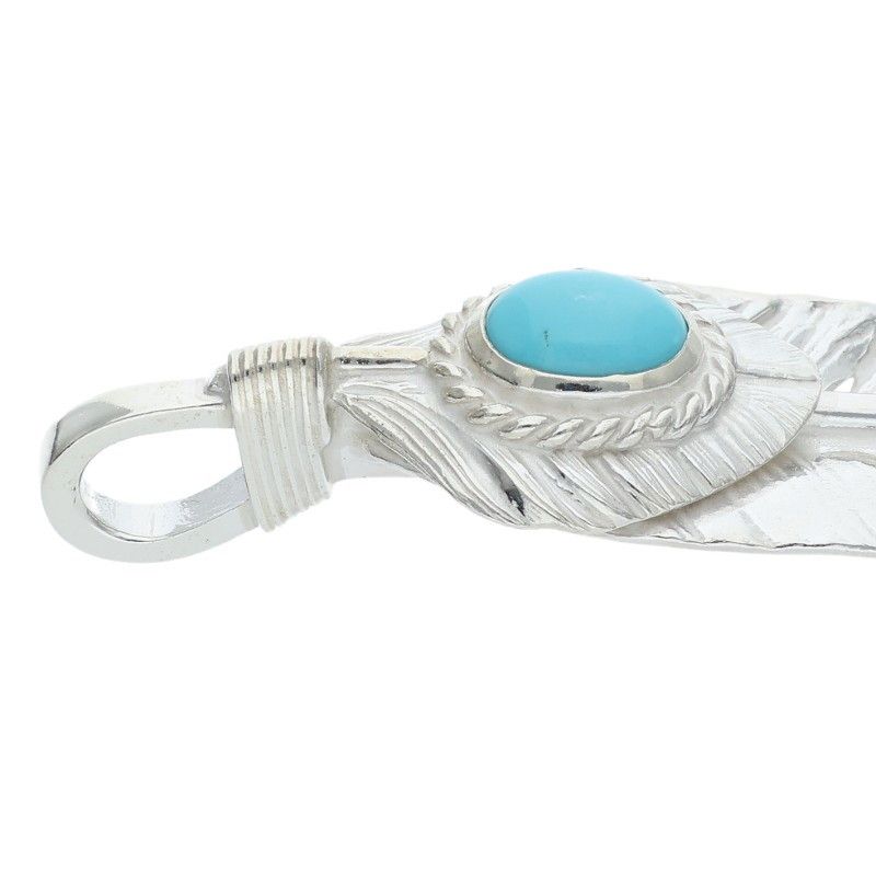  ゴローズ 上銀銀縄ターコイズ特大フェザー 左向き ネックレストップ メンズ 特大 ネックレス アクセサリー