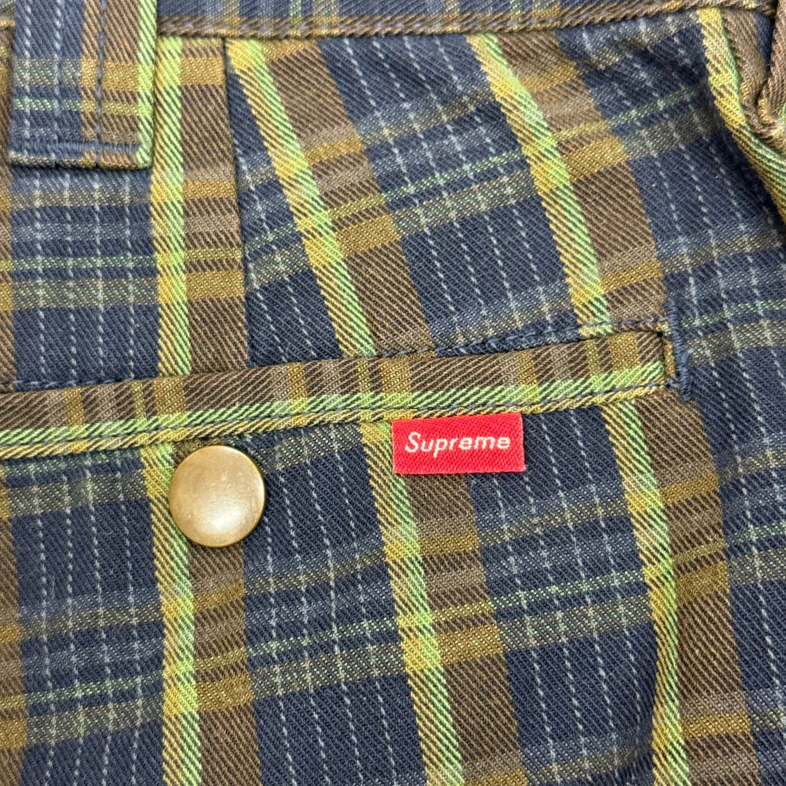Supreme 23SS チェックワークパンツ トラウザー シュプリーム ネイビー 