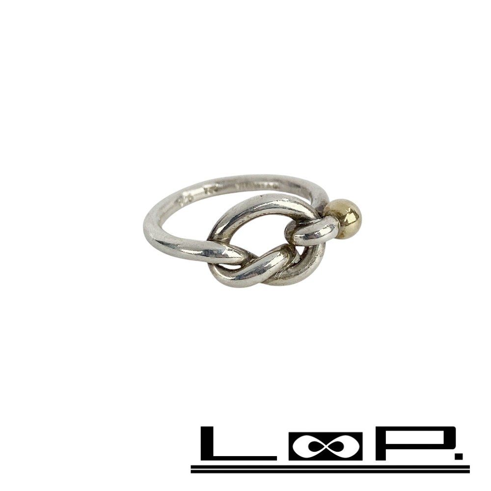 □美品□ ティファニー ラブノット リング 指輪 コンビ SV925 K18