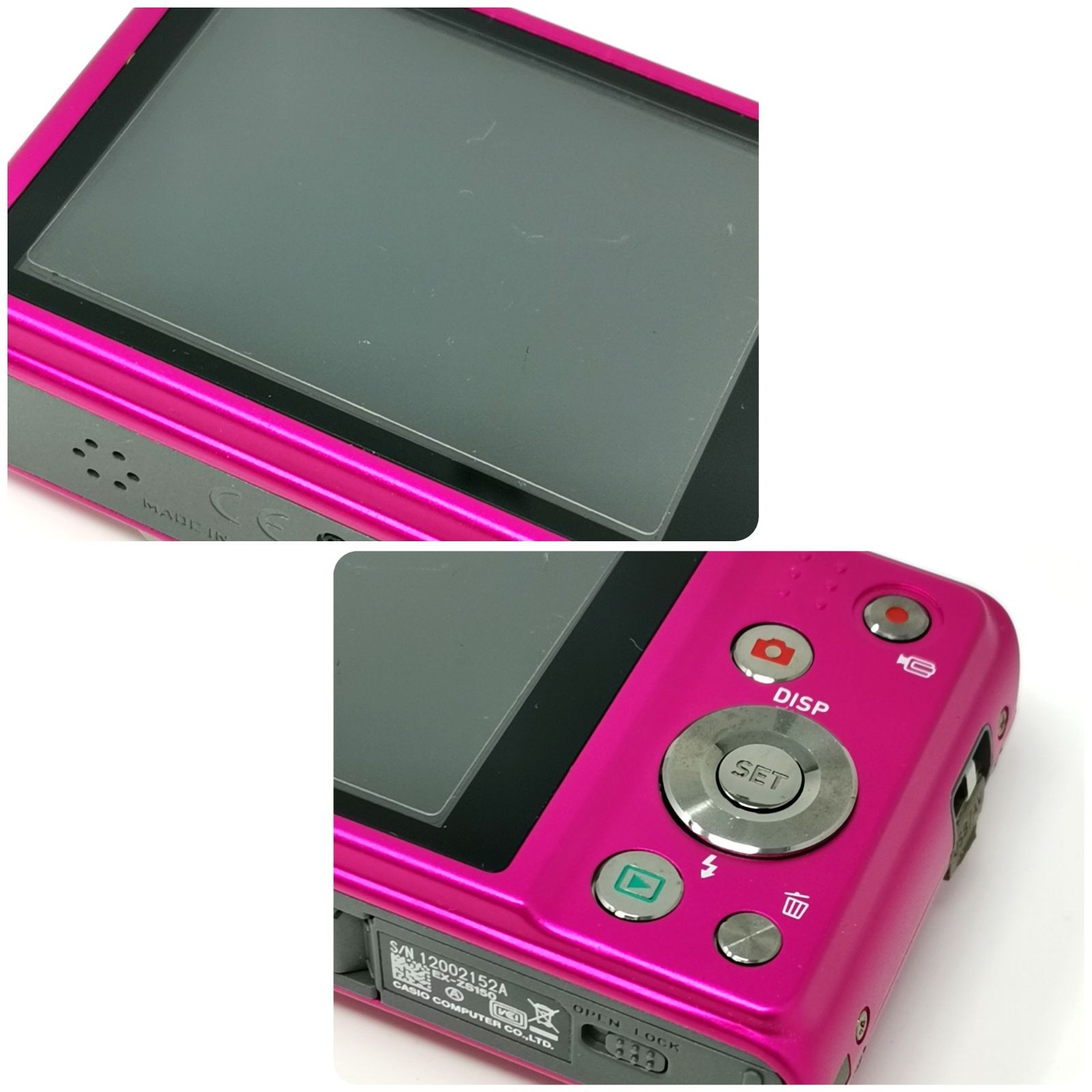 カシオ exilim EX-ZS150 ピンク コンパクト デジカメ 充電ない為動作 