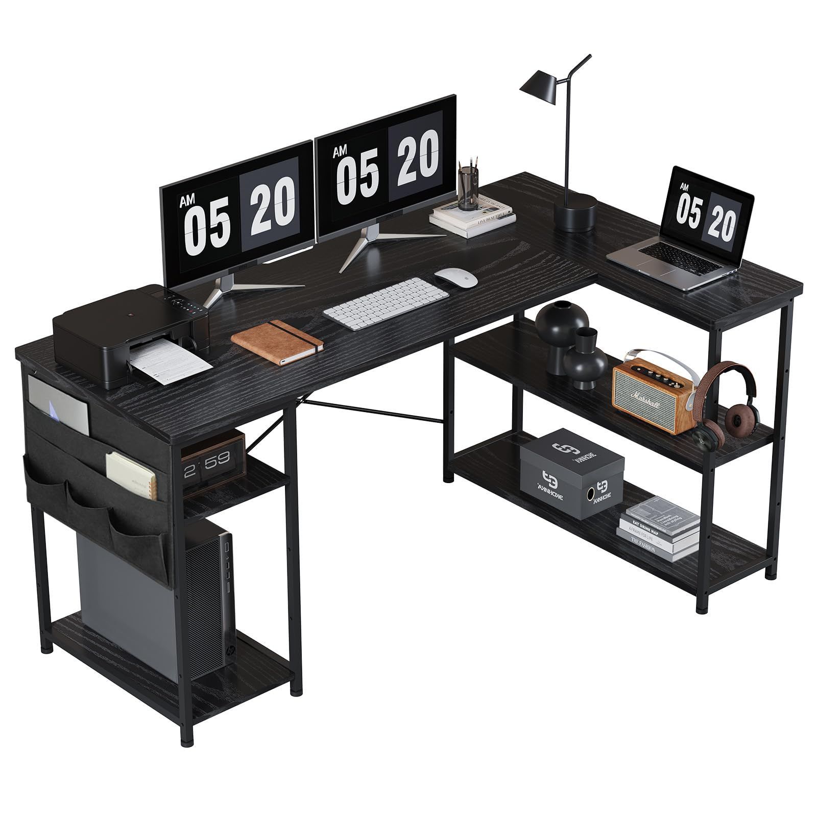 コーナーデスク 棚板高さ調節