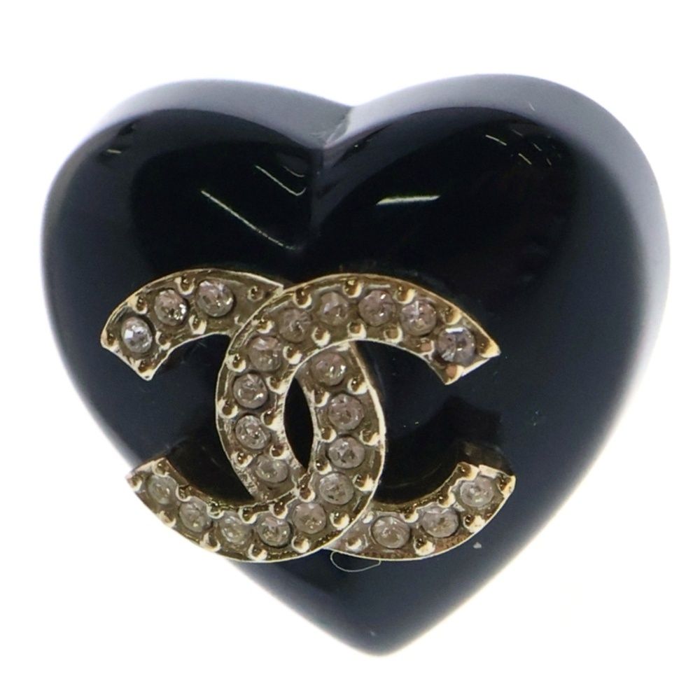 CHANEL (シャネル) ココマーク ハート ラインストーン ピアス