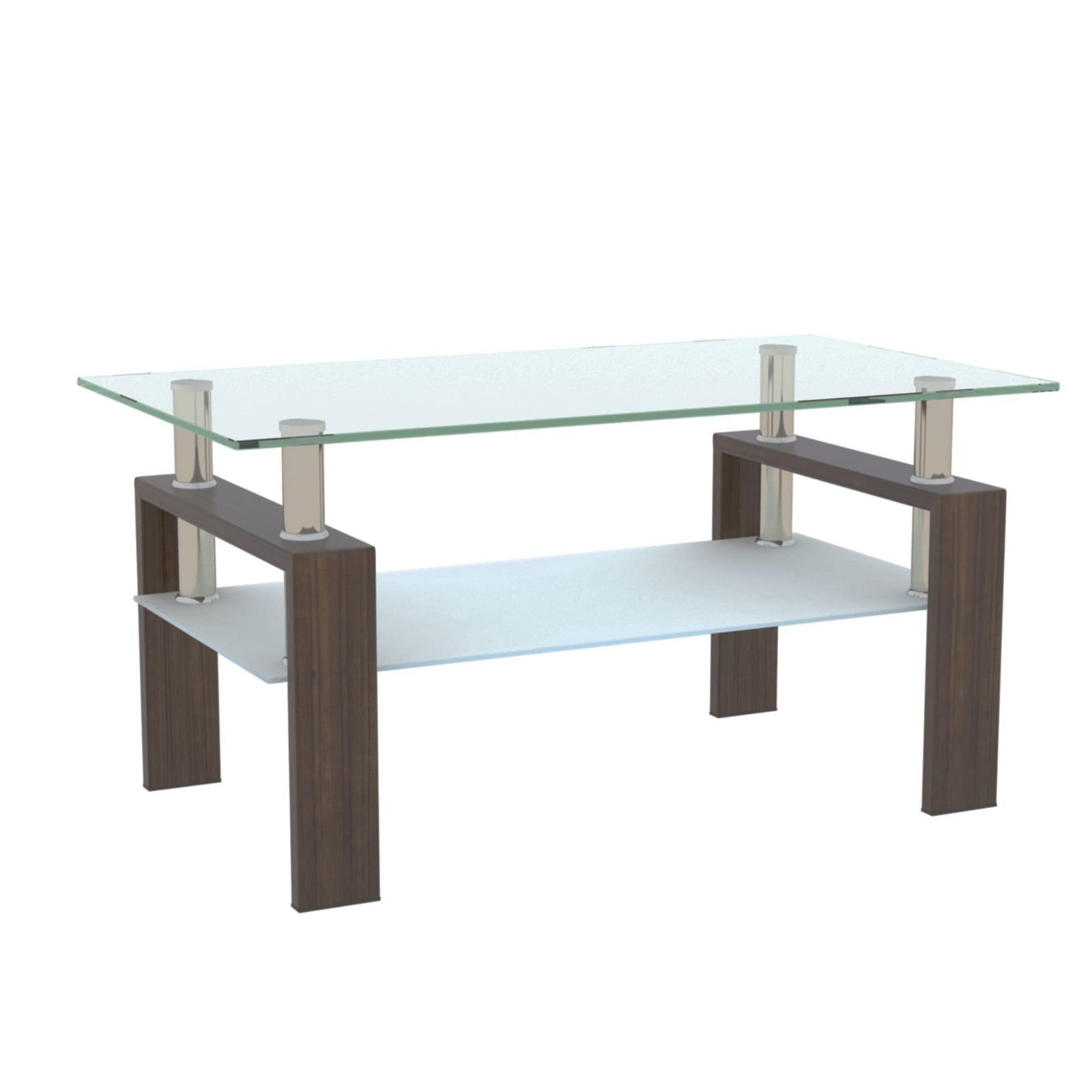ガラステーブル コーヒーテーブル 幅88cm 強化ガラス天板 - サイド