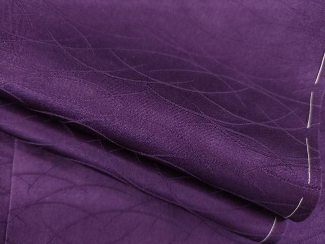 平和屋着物●上質な色無地 芝地紋 滅紫色 正絹 AABB7932ck
