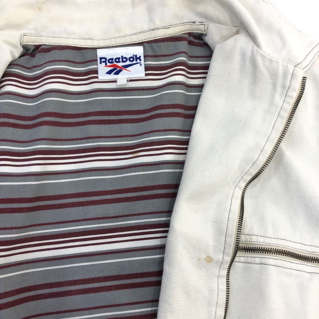 90年代 Reebok リーボック コットンキャンバスジャケット ホワイト
