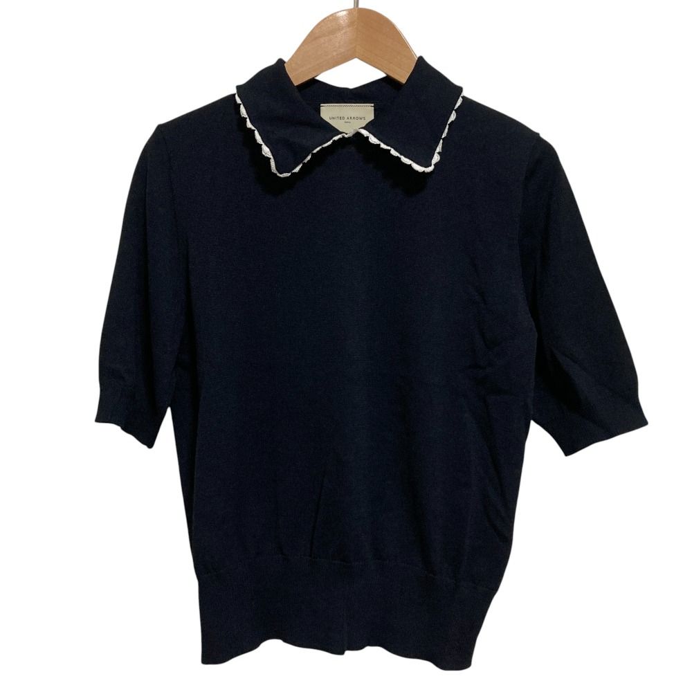 新品未使用 テーラーメイド　ユナイテッドアローズ 半袖　ネイビー　サイズ　XO 美品 UNITED ARROWS ユナイテッドアローズ 半袖 襟付きニット