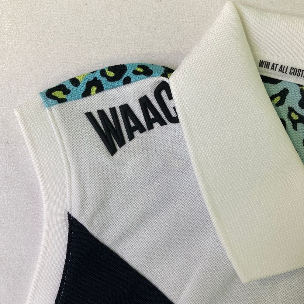 サイズ：3 WAAC ワック  ノースリーブポロシャツ レオパード ブルー系 [240101494193] ゴルフウェア レディース ストスト サイズ：3 WAAC ワック ノースリーブポロシャツ レオパード