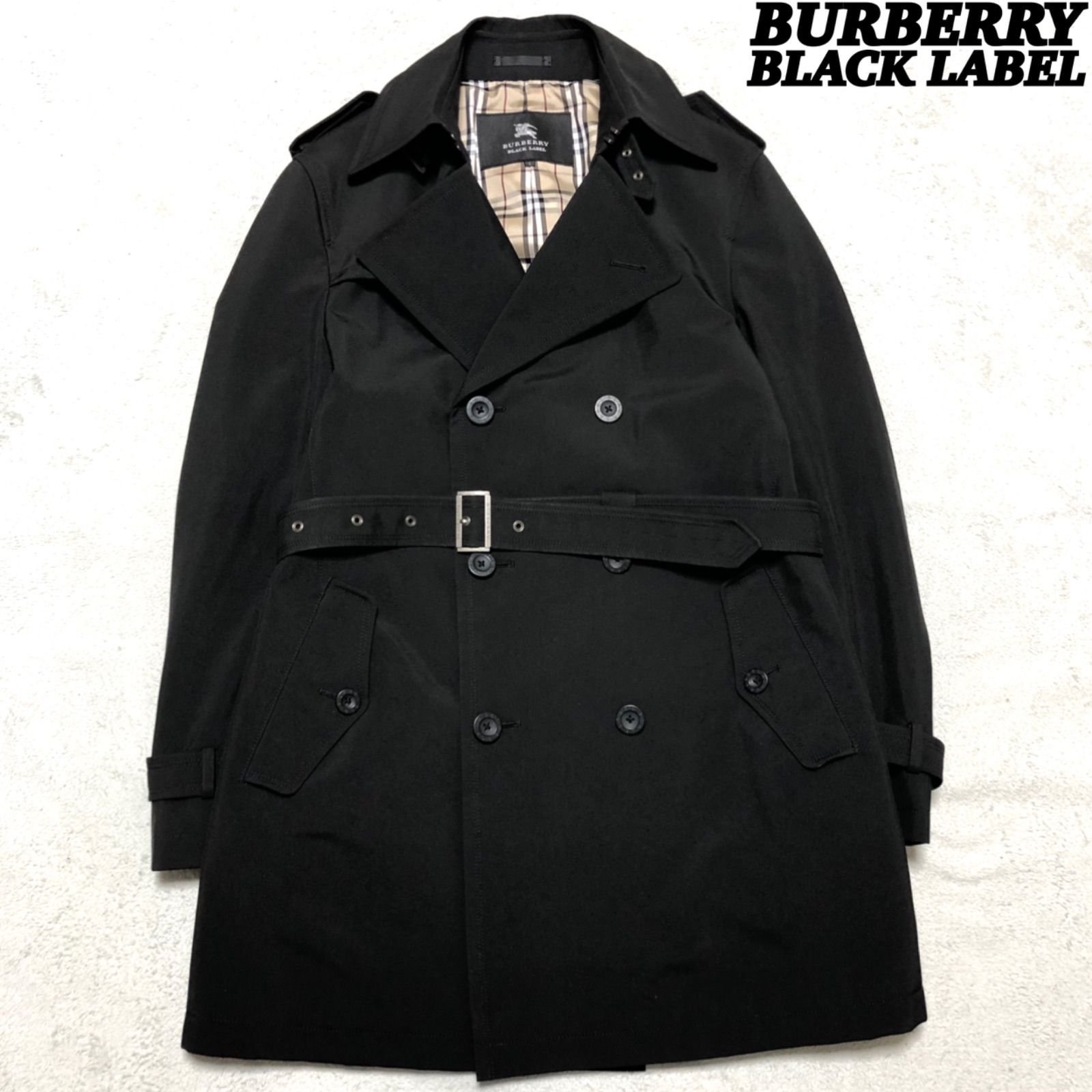バーバリーブラックレーベル　黒 ダブルブレスト トレンチコート BURBERRY BLACK LABEL（トレンチコート）のフリマアイテム一覧