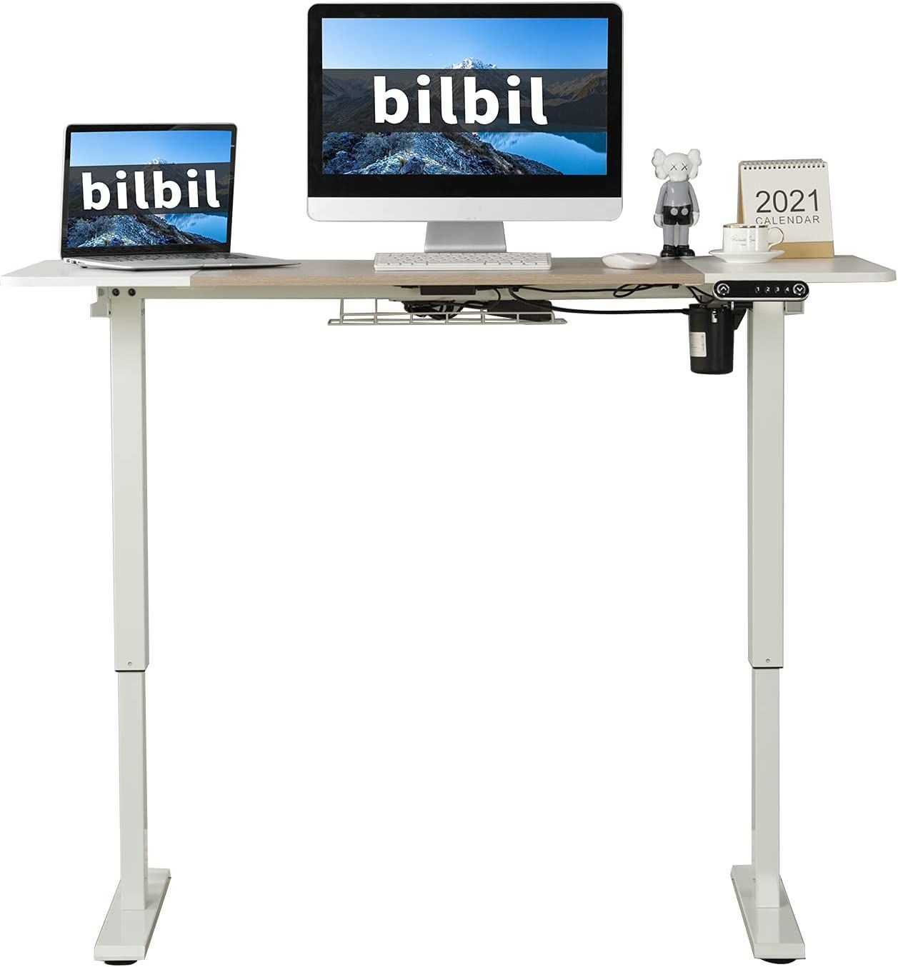 BilBil デスク パソコンラック つくえ 電動昇降式 机 140CM×60C