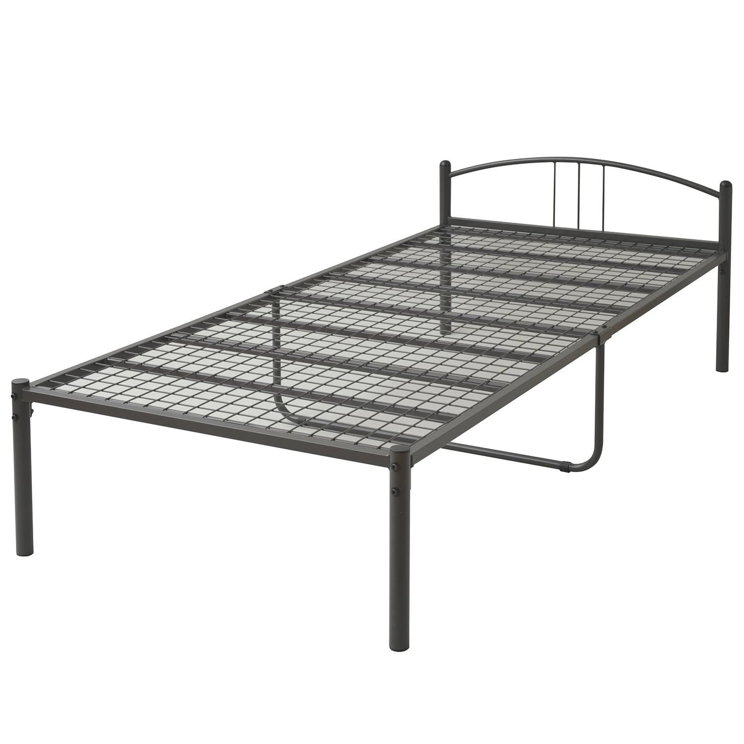 【在庫処分】ダークブラウン 組立品 NSK-95195(DBR)M 通気性 シンプル シングル ベッド パイプ 山善
