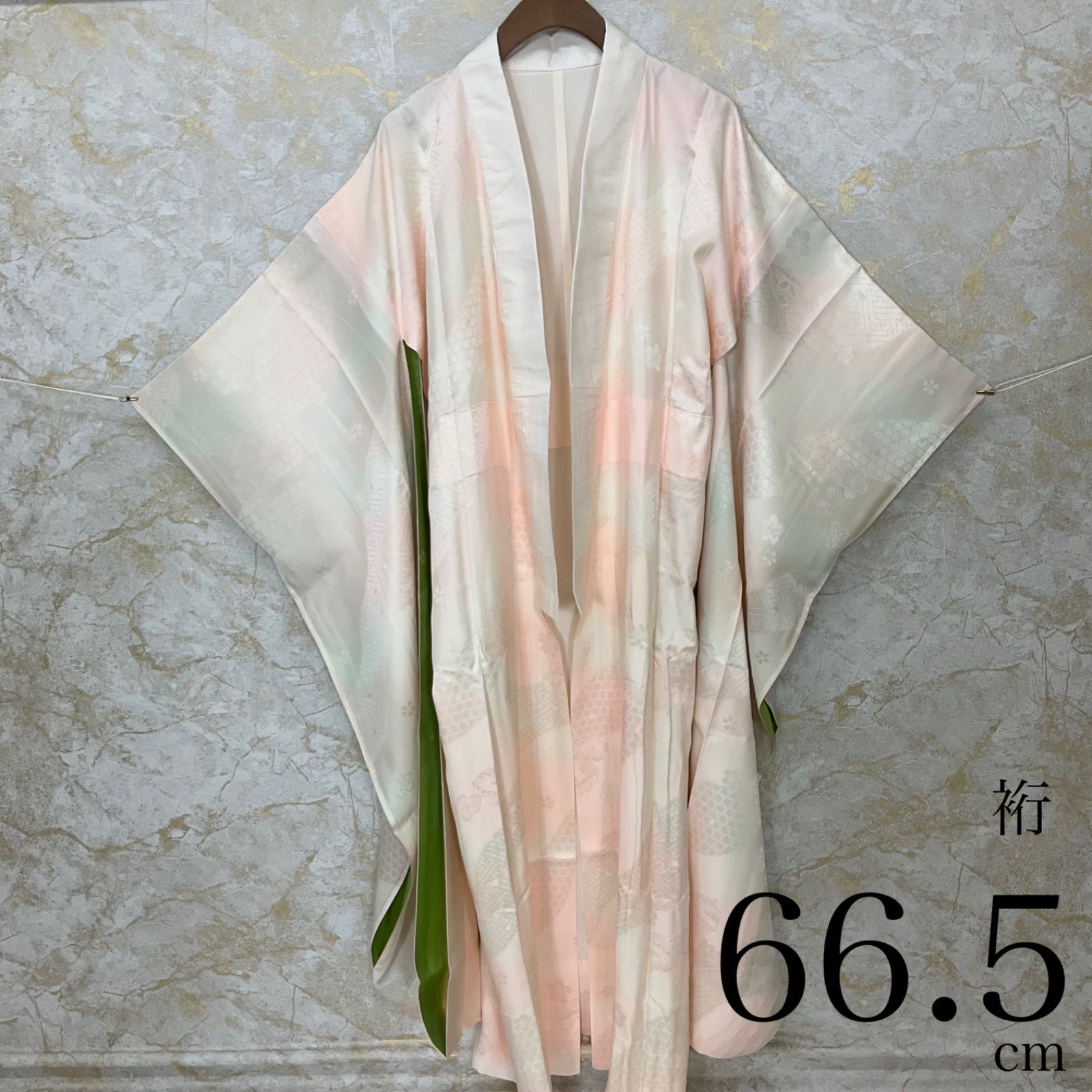 ◆kimono+one◆未使用同然◆振袖長襦袢◆袷◆袖無双◆裄長◆裄66.5肩丈130◆着物帯振袖袋帯礼装成人式結婚式振袖襦袢◆S1119