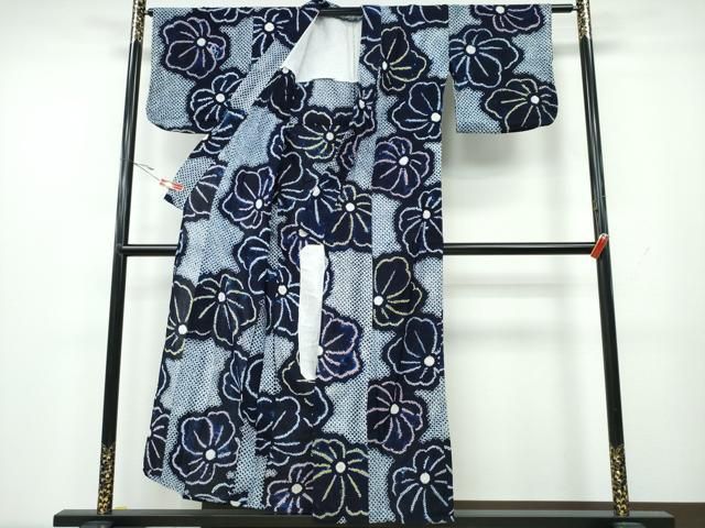 平和屋着物∴夏物 浴衣 有松鳴海絞り 舞花文 綿 CAAY4410ng