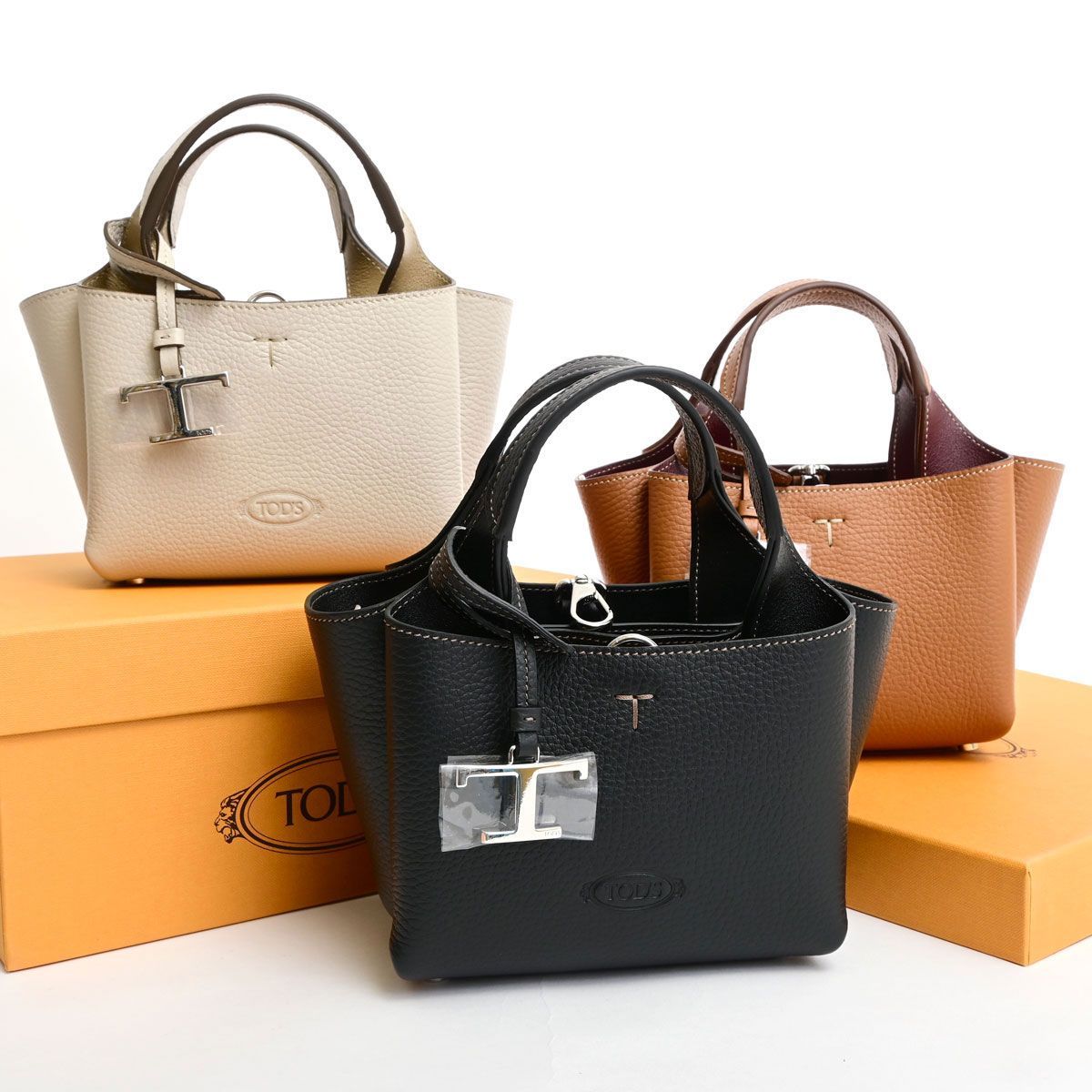 トッズ TOD'S Tタイムレス マイクロ ハンドバッグ バッグ レザー