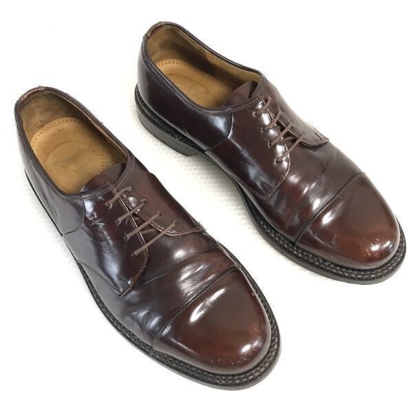 3万 ドイツ製ビンテージ ロイド Lloyd 重厚本革 ストレートチップ 44 9.5 28.0 茶 BROWN ドレスシューズ ビジネス A-128