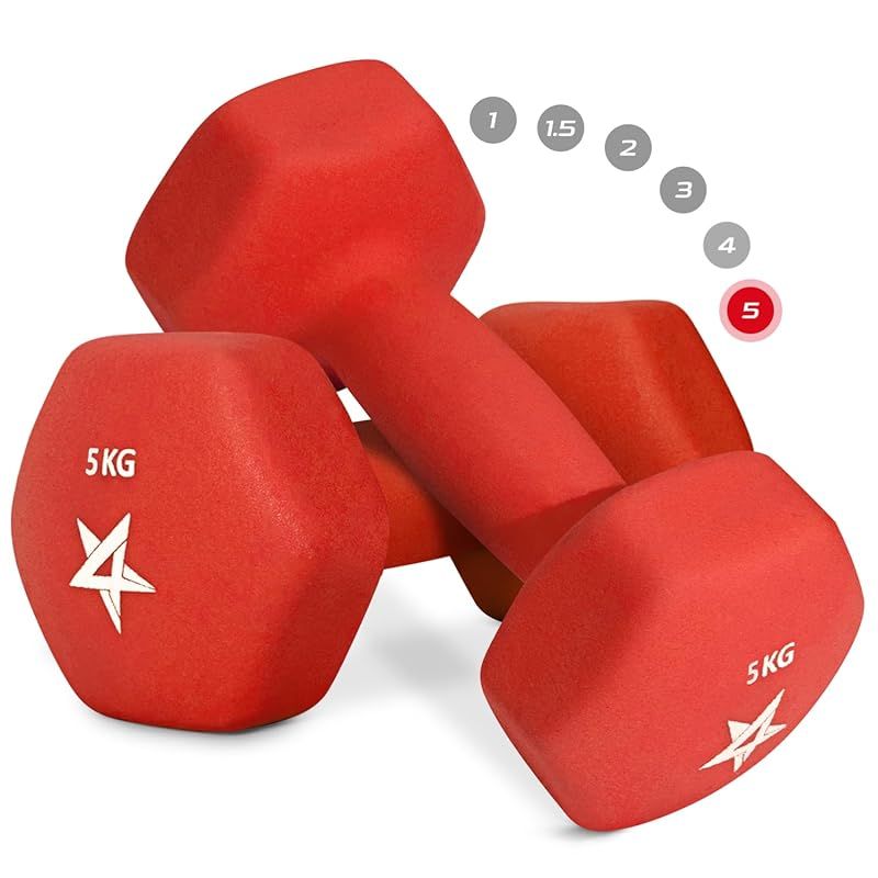 イエスフォーオール Yes4All ダンベル 2個組 レッド 5kg ネオプレン ハンドウェイト筋力トレーニング ホームジムフィットネス用 日本正規輸入品 YJ9U 0