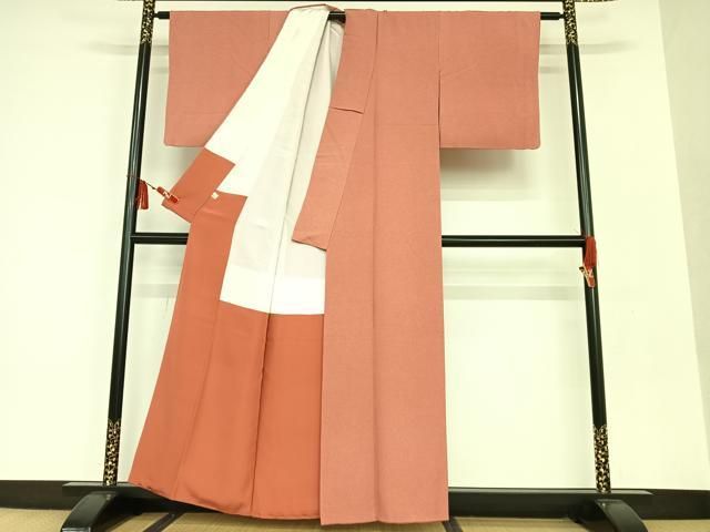 未着用 毎田仁郎 小紋 鮫小紋 江戸小紋 たたき染め グレー 着物