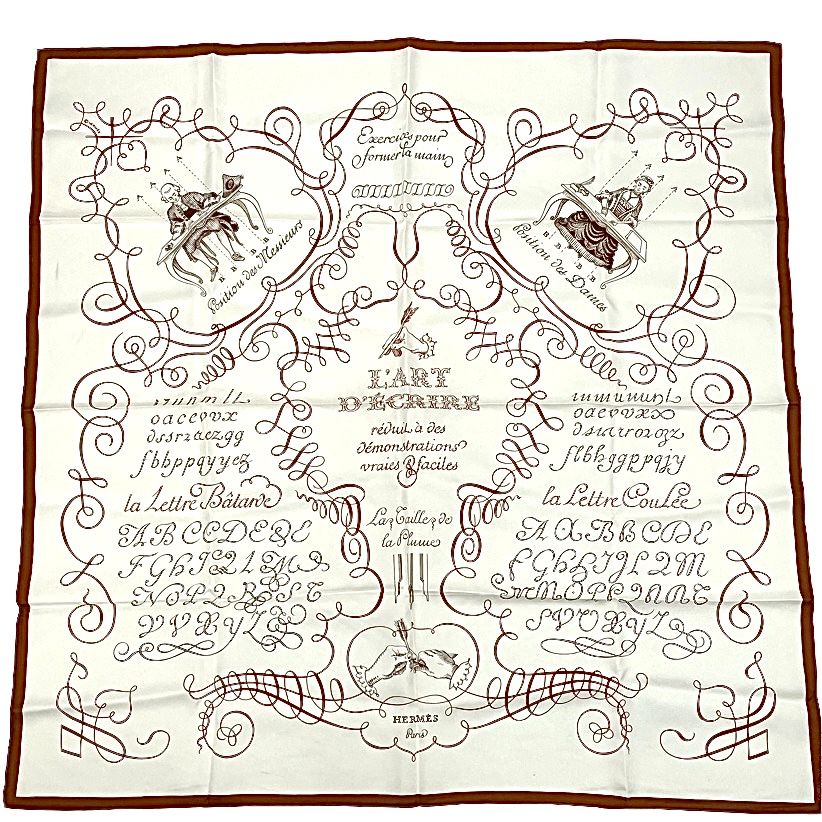 【極美品】エルメス カレ90 LART DECRIRE 書の芸術スカーフ シルク 極美品 HERMES エルメス カレ90 LART DECRIRE 書の芸術 スカーフ