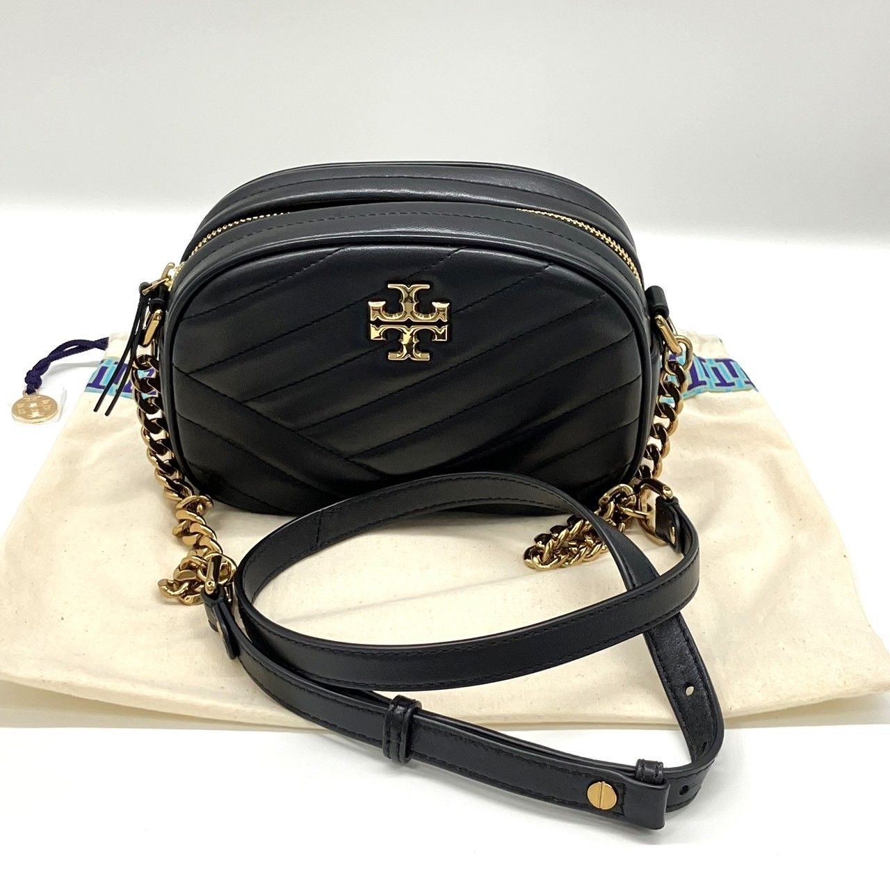 〇　TORY BURCH トリーバーチ　 KIRA CHEVRON キラ シェブロンSM 60227　ショルダーバッグ　ブラック