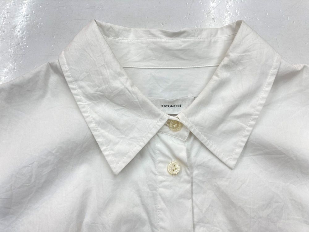 COACH◇シワ加工ボタンダウンドレス 在庫確認下さい CG064 コーチ COACH リンクル ボタン ダウン ドレス WRINKLE BUTTON