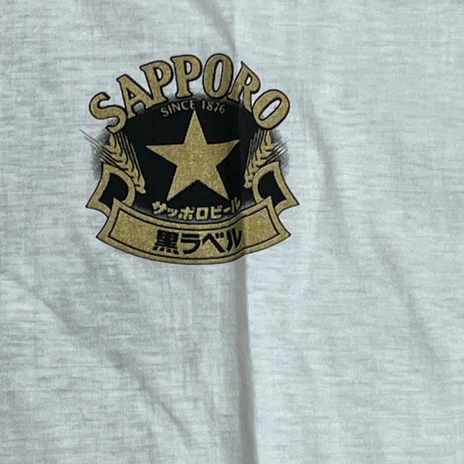 未使用】90s サッポロ 黒ラベル Tシャツ シングルステッチ L ビール お