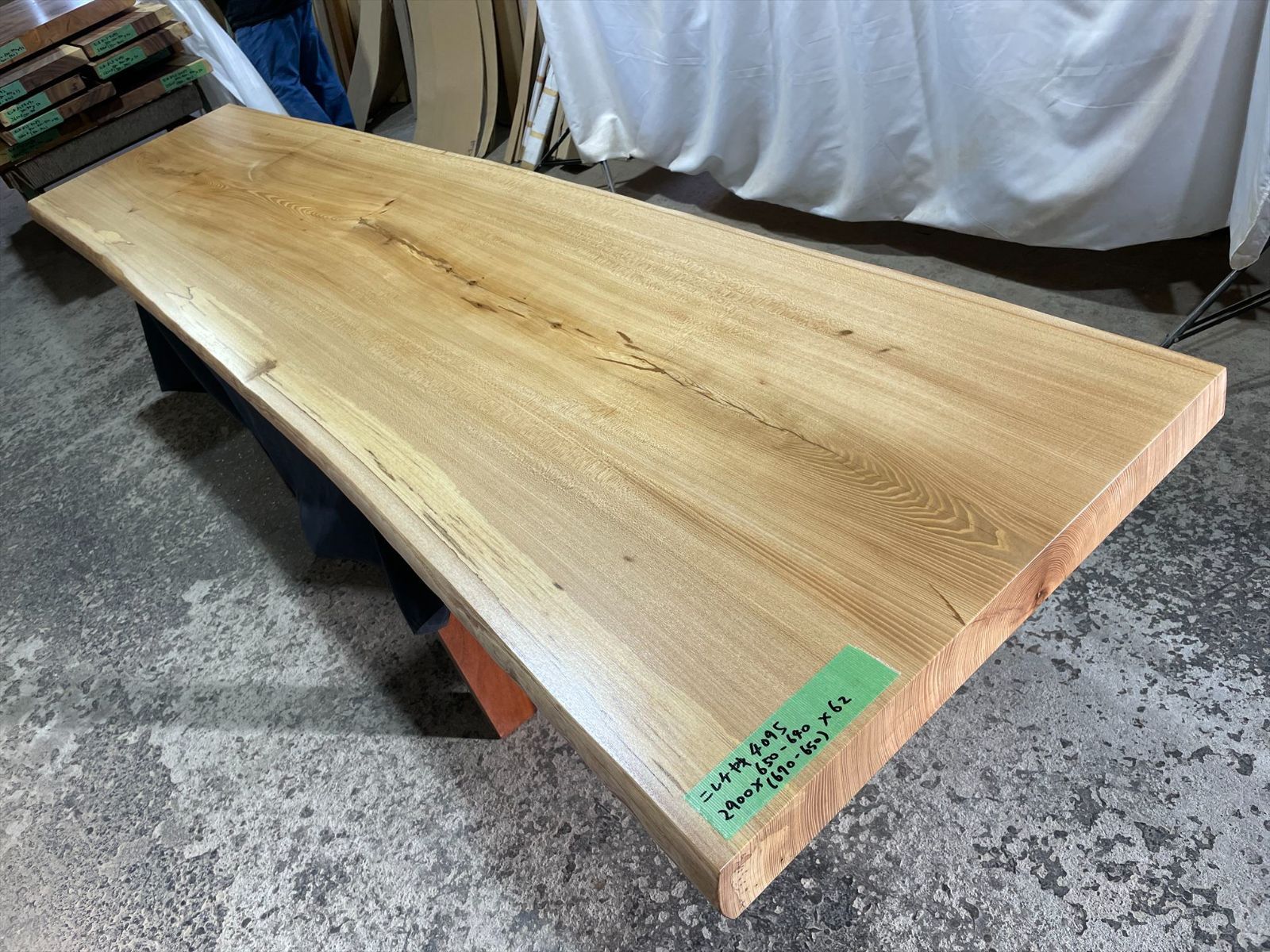 ニレケヤキ4095　欅　一枚板無垢 乾燥材　2900x650‐640x62mm カウンター　センターテーブル　ダイニングテーブル　テーブル　インテリア