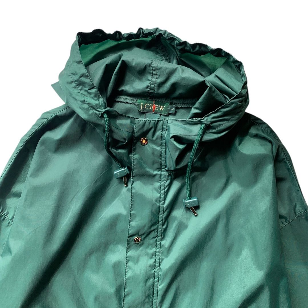 90s J.CREW ナイロンアノラックパーカー パッカブル グリーン