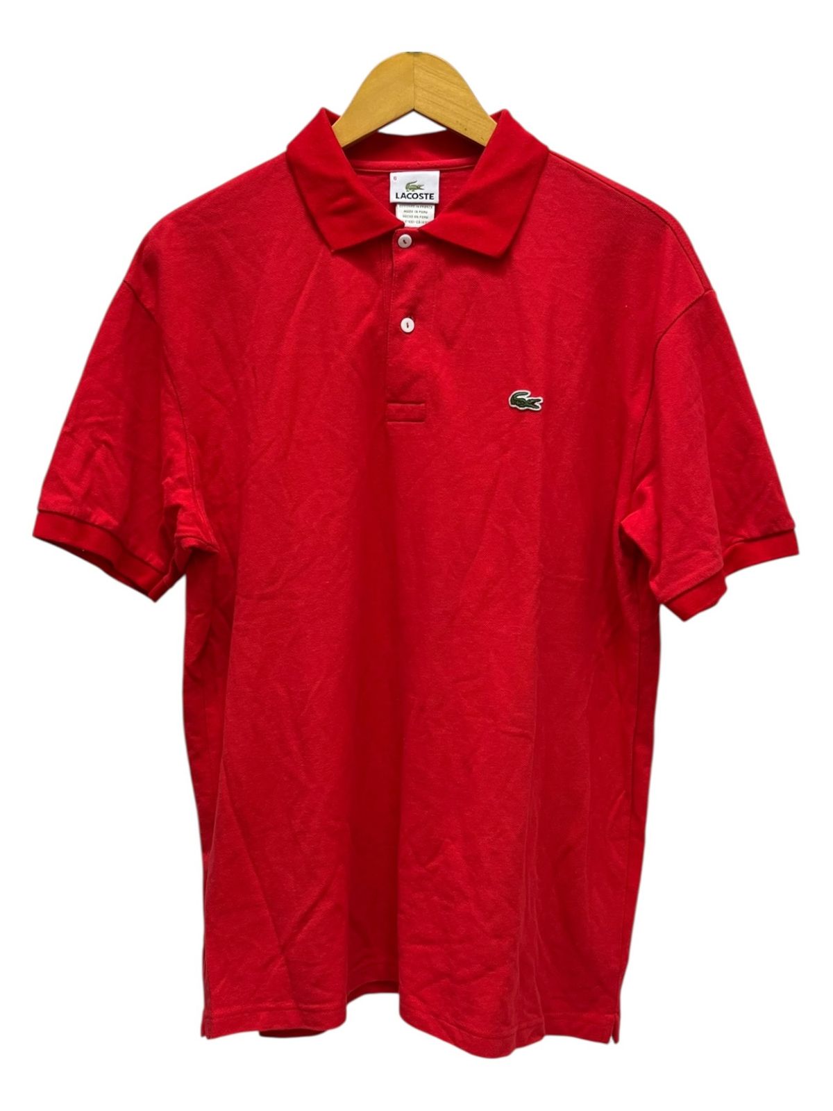 【新品未使用】ラコステ LACOSTE ポロシャツ レッド 半袖 ワニ メンズ LACOSTE - 【LACOSTE】70s CHEMISE 青ワニ 鹿の子半袖ポロシャツの通販