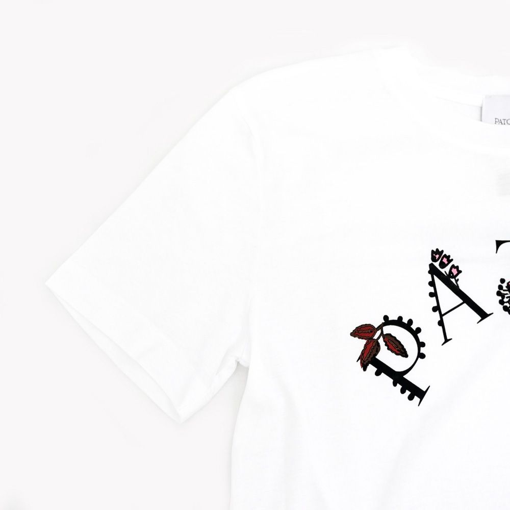 名東】パトゥ Tシャツ ロゴ ホワイト 白 サイズXXS レディース