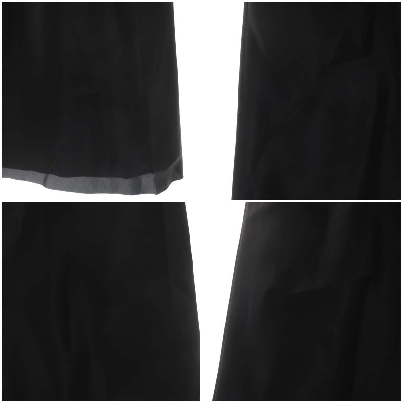 ジアストゥディオス GIA STUDIOS シルクロングスカート 台形スカート サテン 38 黒 ブラック /DF ■OS