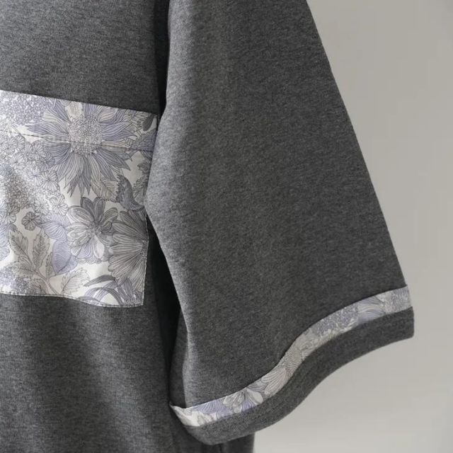 sosotto (ソソット) | ストレッチフライス LIBERTY前見頃ノースリーブ (charcoal/Angelica Garla柄) | カットソー Tシャツ sosotto / ソソット ストレッチフライス LIBERTY前身頃