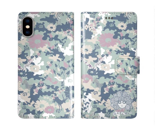 [arrows NX9 F-52A] iPhone16 ケース スカラー スマホケース 手帳型 iPhone16 Pro ケース アイフォン16 15 14 13 12 11 スマホカバー 全機種対応 手帳 ScoLar 花 シマウマ モノトーン 迷彩アート 