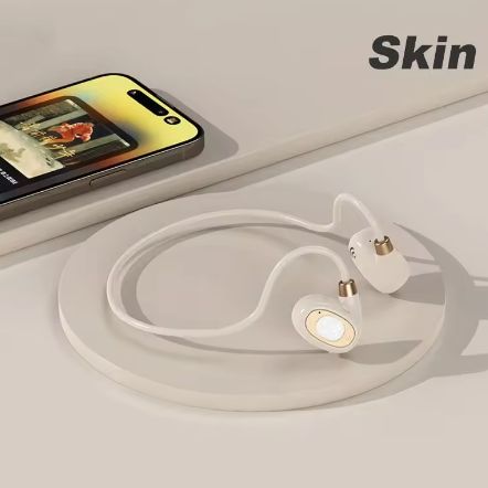 ワイヤレス Bluetooth ヘッドフォン気伝導イヤホンネックバンドヘッドセットマイク付きロングバッテリー