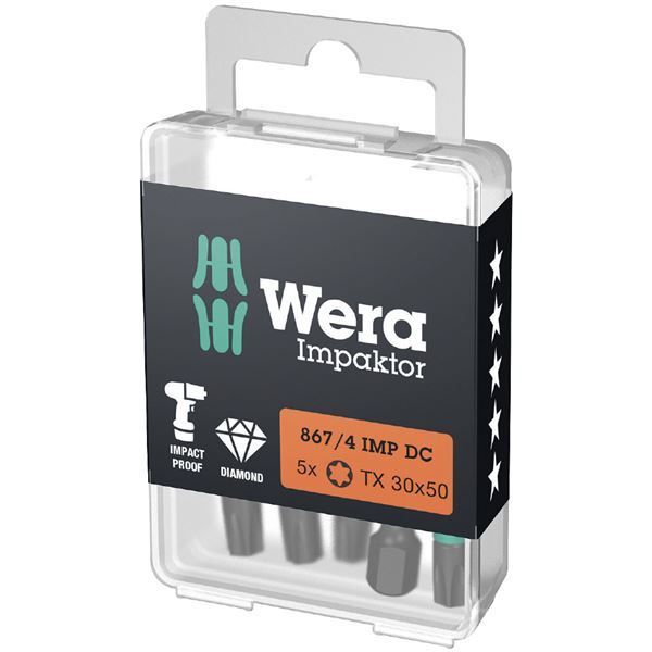 WERA ヴェラ 5本入 インパクトドライバー用 トルクスドライバービット 刃先サイズT30 シャンク径6.35mm 全長50mm 057666 工具