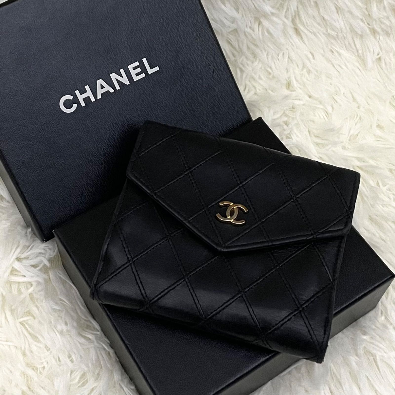 ★新春福袋2025★ 二つ折り 財布 シャネル CHANEL ココマーク ブラック ビコローレ 小物