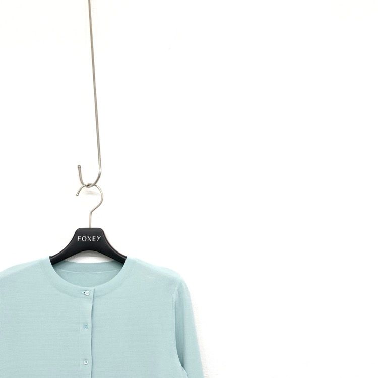 FOXEY フォクシー アッパースタンダード カーディガン ブルー 38 36823