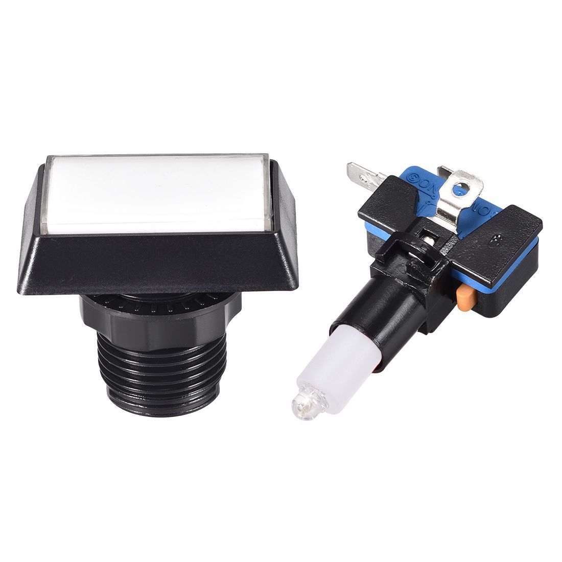 uxcell ゲームプッシュボタン?49x33スクエア?12V LED照光式 押し