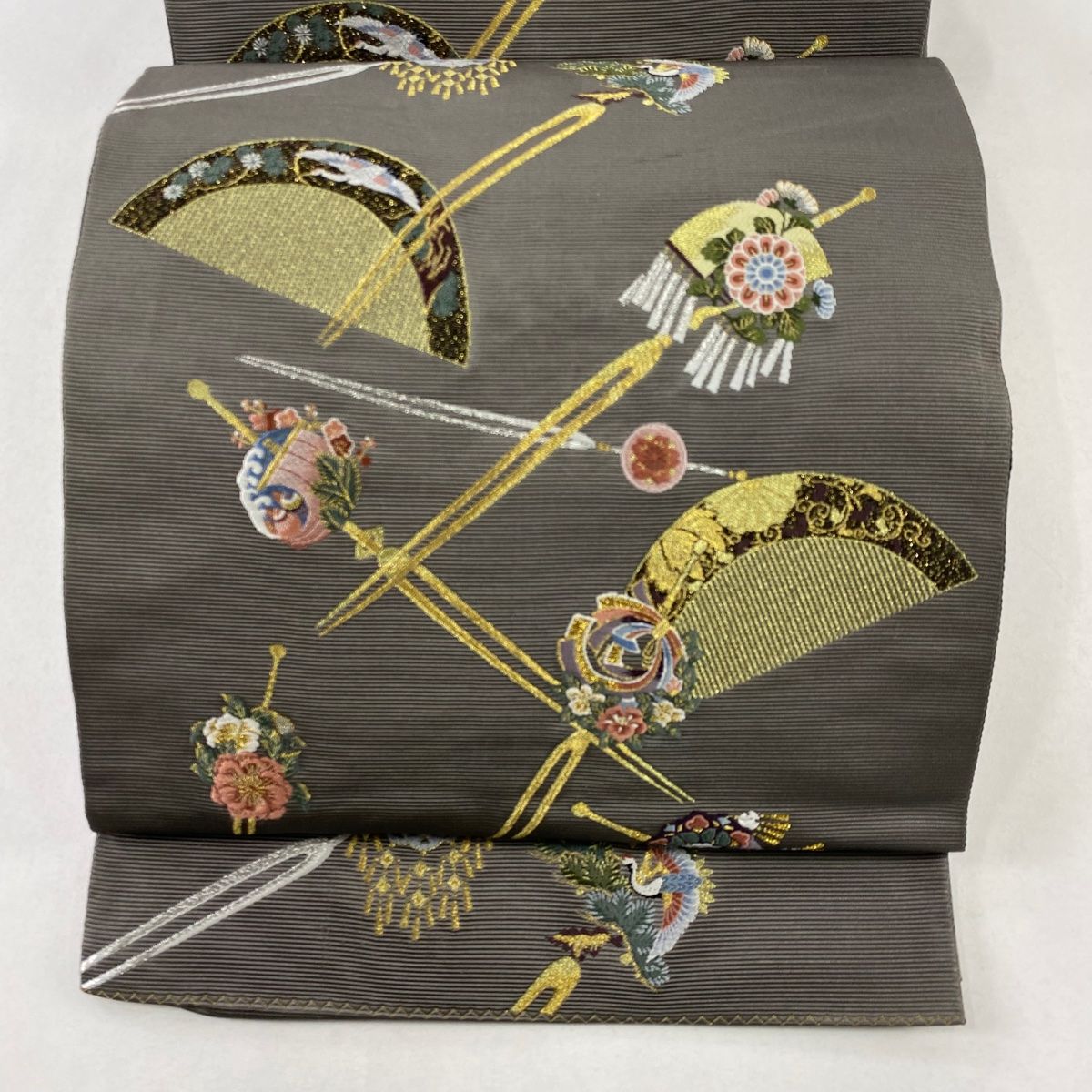 (最終市) No.2406 未使用シリーズ正絹菱縞箔袋帯　超美品 楽天市場】【新古品】 袋帯 未使用 フォーマル 正絹 螺鈿箔 金糸