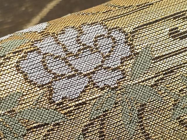 平和屋本店□極上 夏物 西陣 川島織物 六通柄袋帯 流水枝菊文 金銀糸  