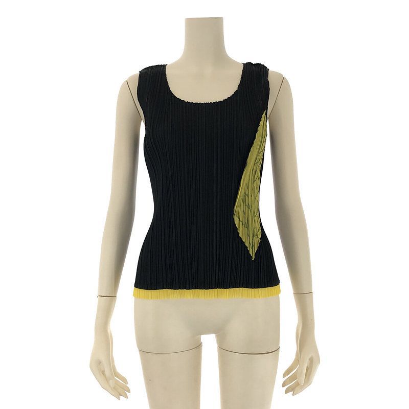 美品✨PLEATS PLEASE バイカラー　ノースリーブ　チュニック　トップス プリーツプリーズ ノースリーブ バイカラー PLEATS PLEASE! プリーツ