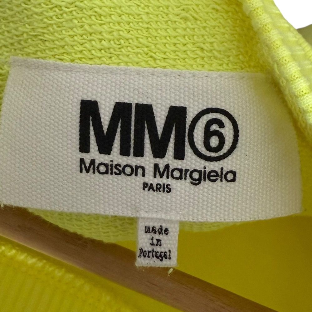 MM6 - 美品 MM6 Maison Margiela メゾンマルジェラ スリーブアウト クルーネック オーバーサイズ スウェットシャツ トレーナー S イエロー レディース 古着 中古 USED 美品 MM6 Maison Margiela メゾンマルジェラ スリーブアウト クルー