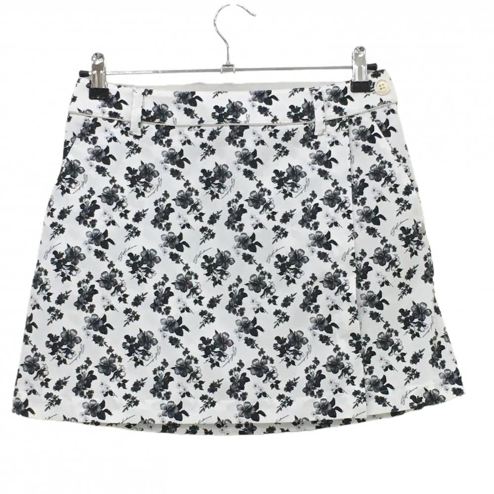 St.Andrews - 【超美品】セントアンドリュース スカート 白×黒 花柄 巻きスカート風 レディース M ゴルフウェア 2023年モデル St ANDREWS 超美品】セントアンドリュース スカート 白×黒 花柄 巻き