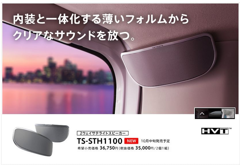カロッツェリア薄型高音質HVTサテライトスピーカーTS-STH1100