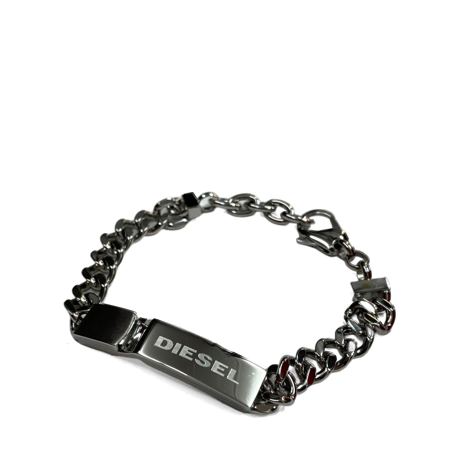 DISEL ディーゼル STACKED チェーンブレスレット ロゴプレート 【公式
