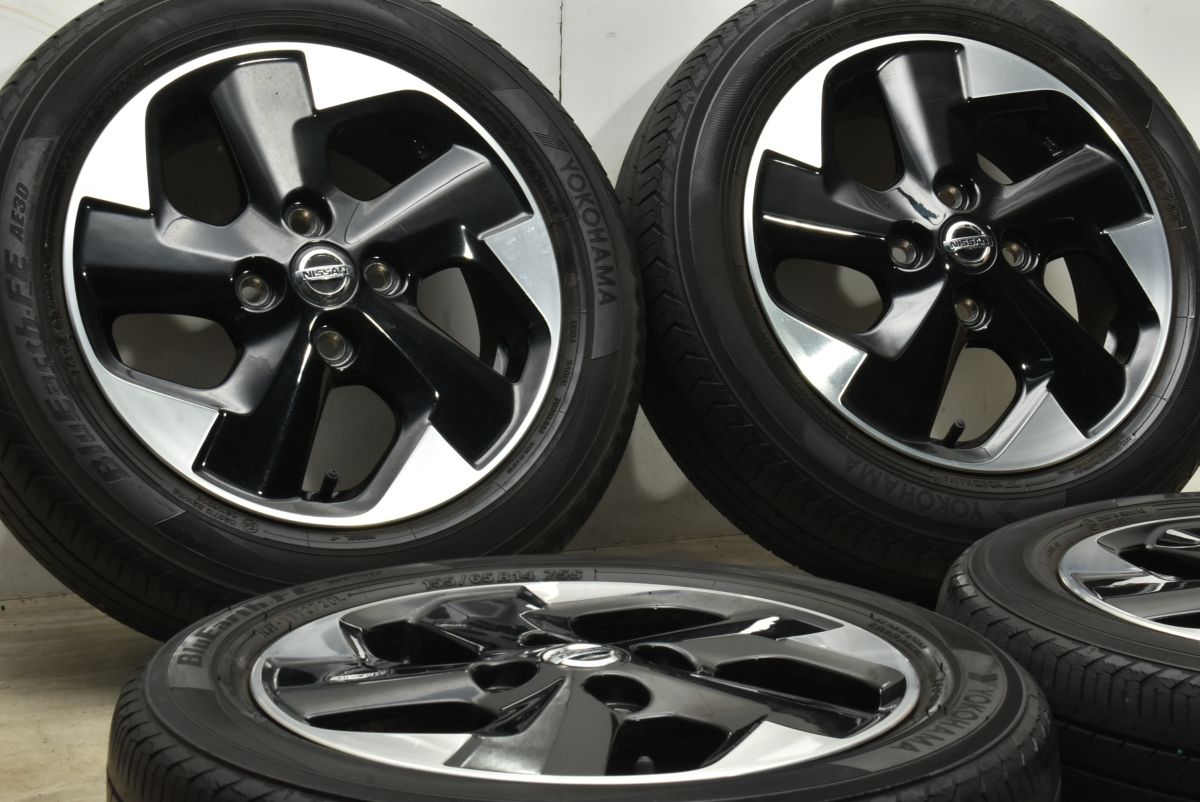 交換用に ニッサン ルークス 純正 14in 4.5J 46 PCD100 ヨコハマ ブルーアースFE AE30 155|65R14 デイズ サクラ モコ 流用